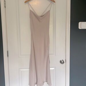 ASTR The Label, size S, Slip Dress with Slit, Champagne, NWT